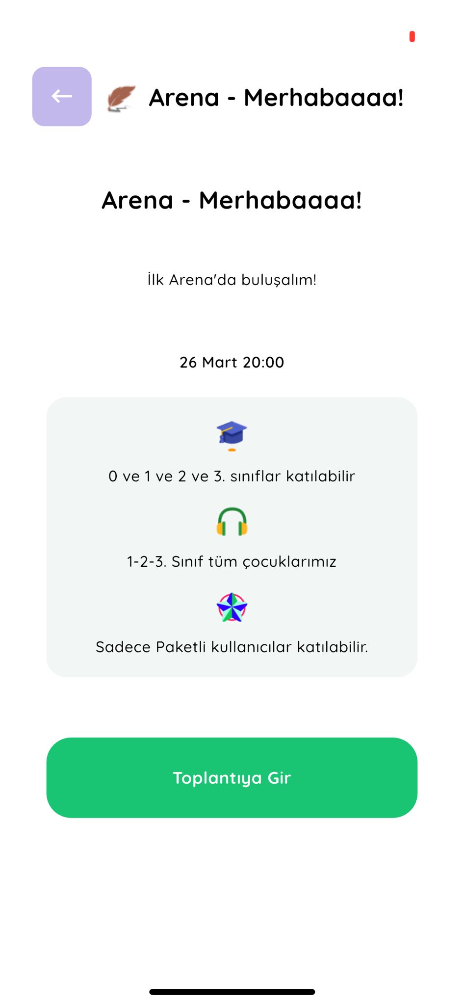 Arena detay sayfası